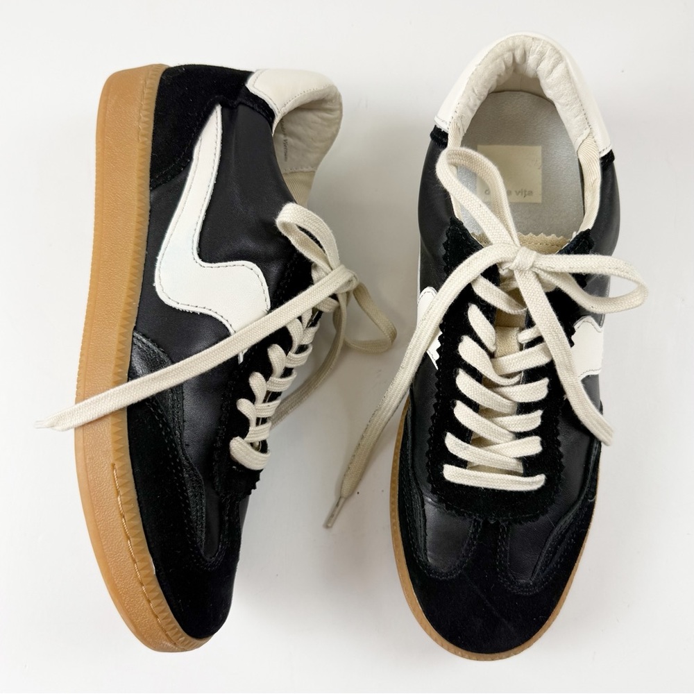 Dolce Vita Notice Low-Profile Lace-Up Sneakers Womens 6.5 Black Suede